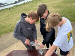 Oscar and Friends Filling Water Rocket